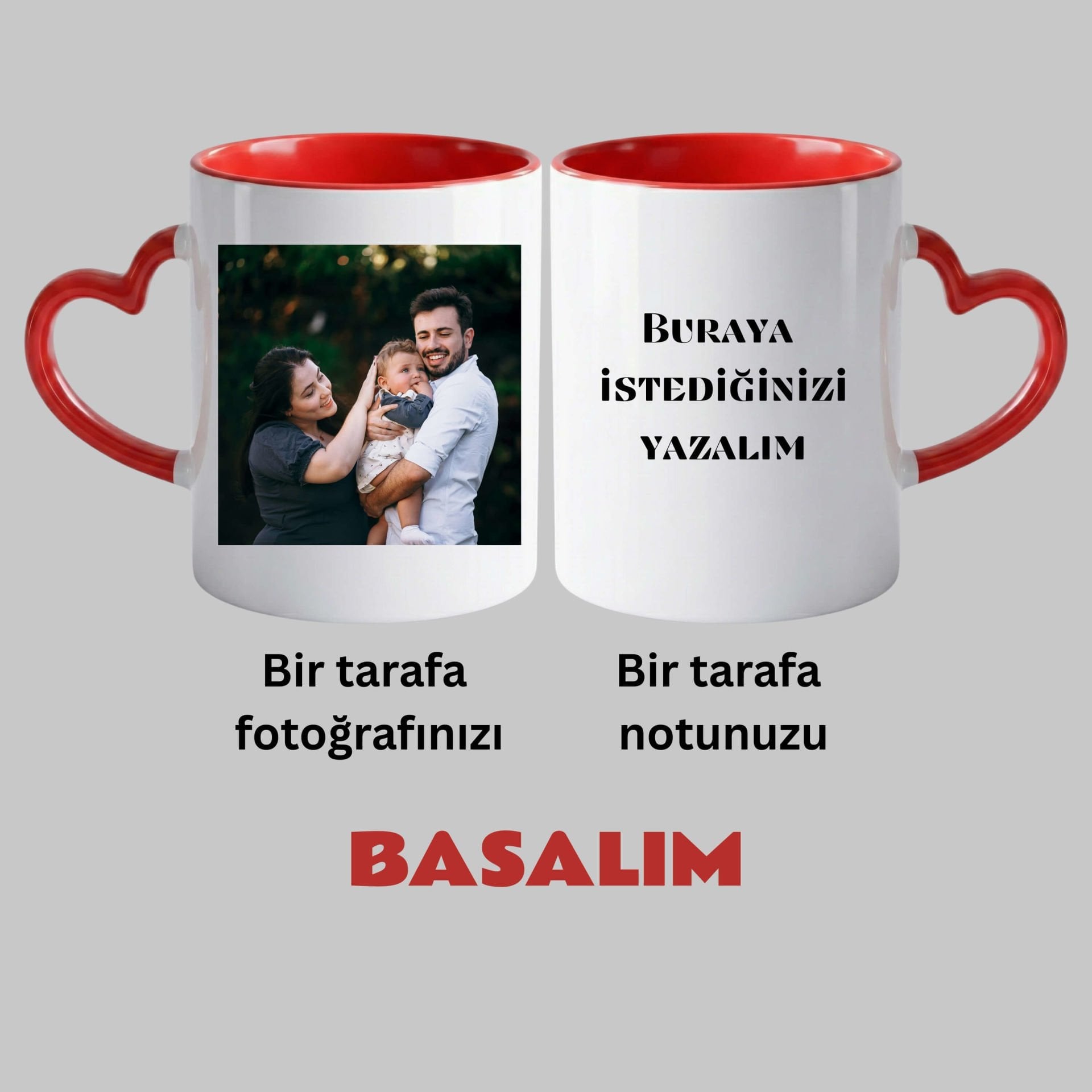 İsme Özel ve Resim Bastırmalı Kalpli Pop Art Kırmızı Kalp Kupa Bardağı -  Sevgililer İçin Pop Art Kalpli Kupa Bardak