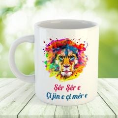 Şêr Şêr e Çi Jin e Çi Mêr e Porselen Kupa Bardak