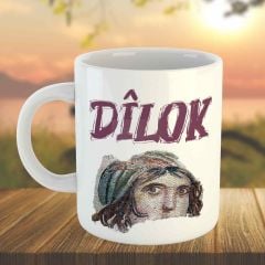 Dîlok Tasarımlı Porselen Kupa Bardak - Gaziantep Kupası