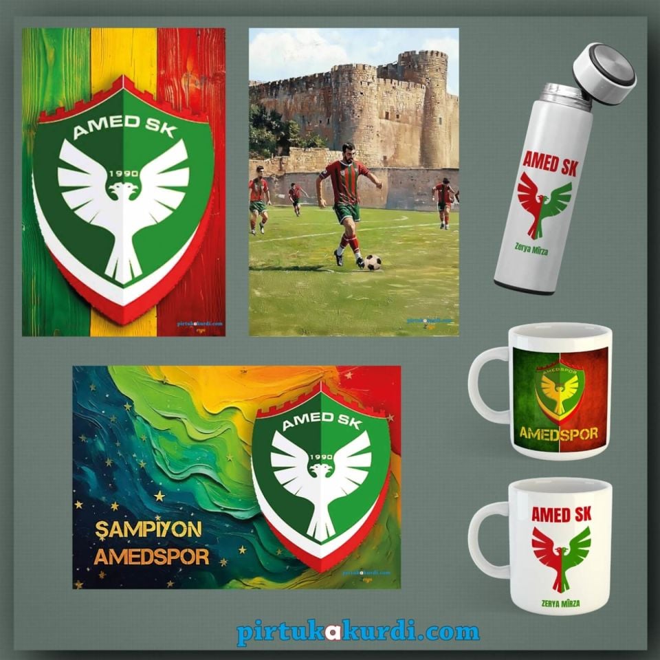 İsme Özel Amedspor Taraftar Seti - Amed Spor Posteri - Termosu - Kupası