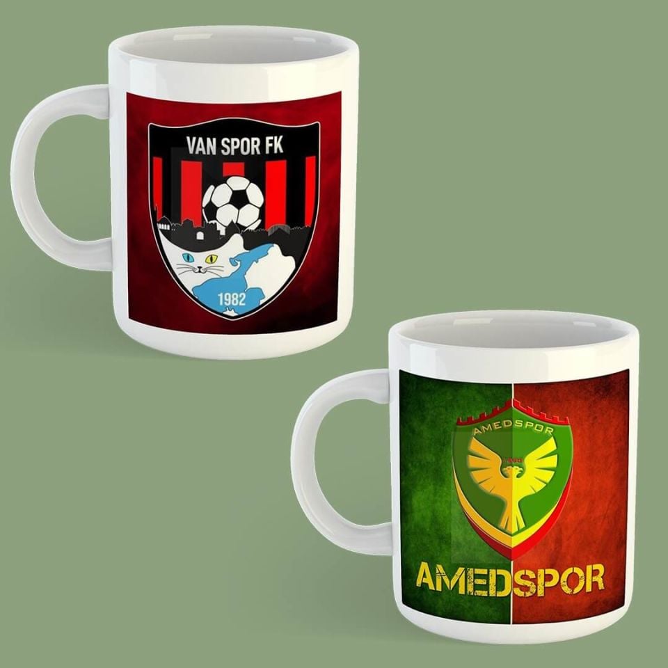 Amedspor Vanspor Taraftar Porselen Kupa Bardak - Amed spor Van Spor Kupası
