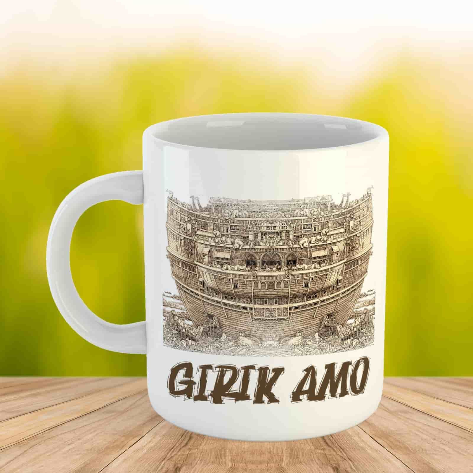 Girik Amo Tasarımlı Porselen Kupa Bardak - Girik Amo Kupası