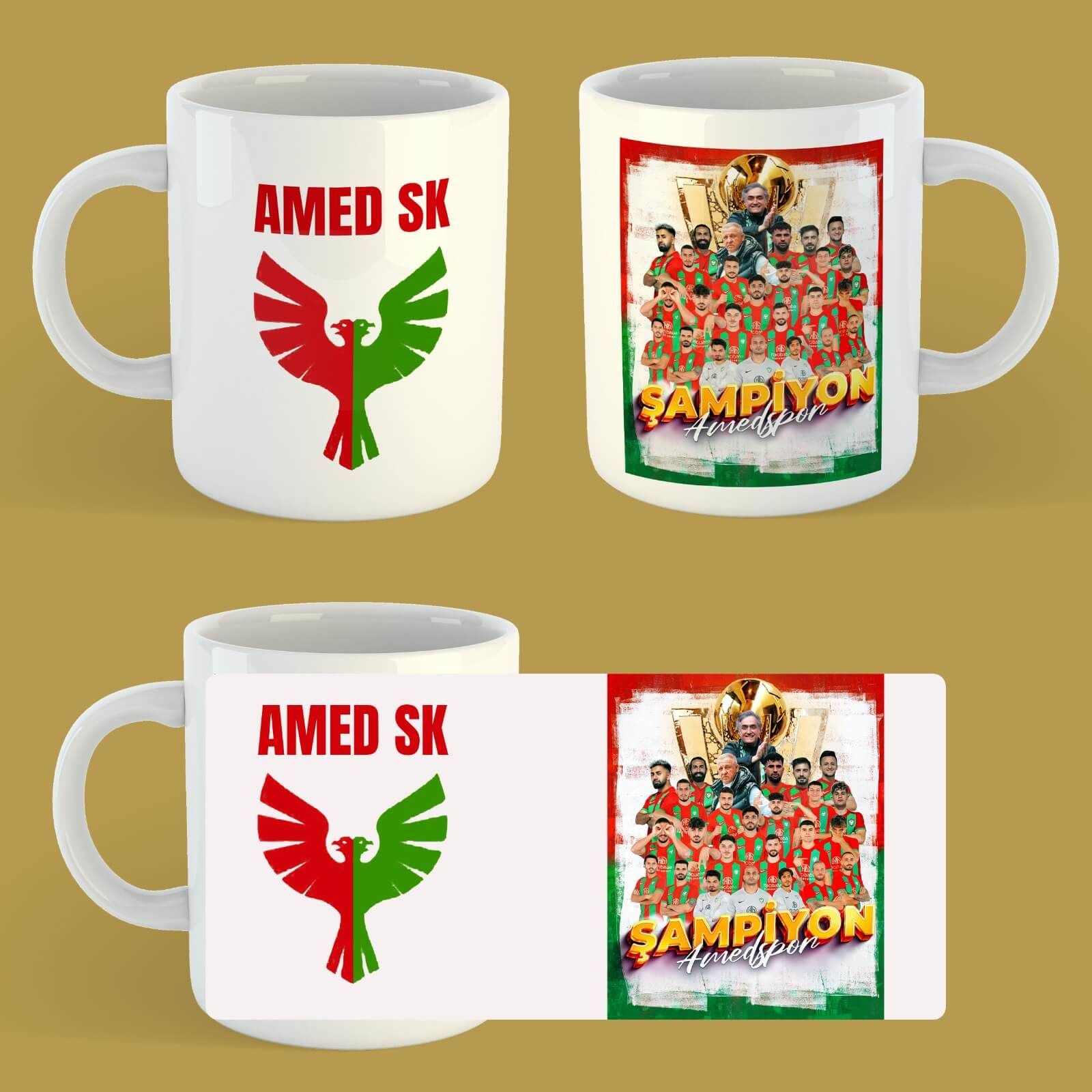 Amedspor Şampiyon Porselen Kupa Bardak - Amed spor Kupası
