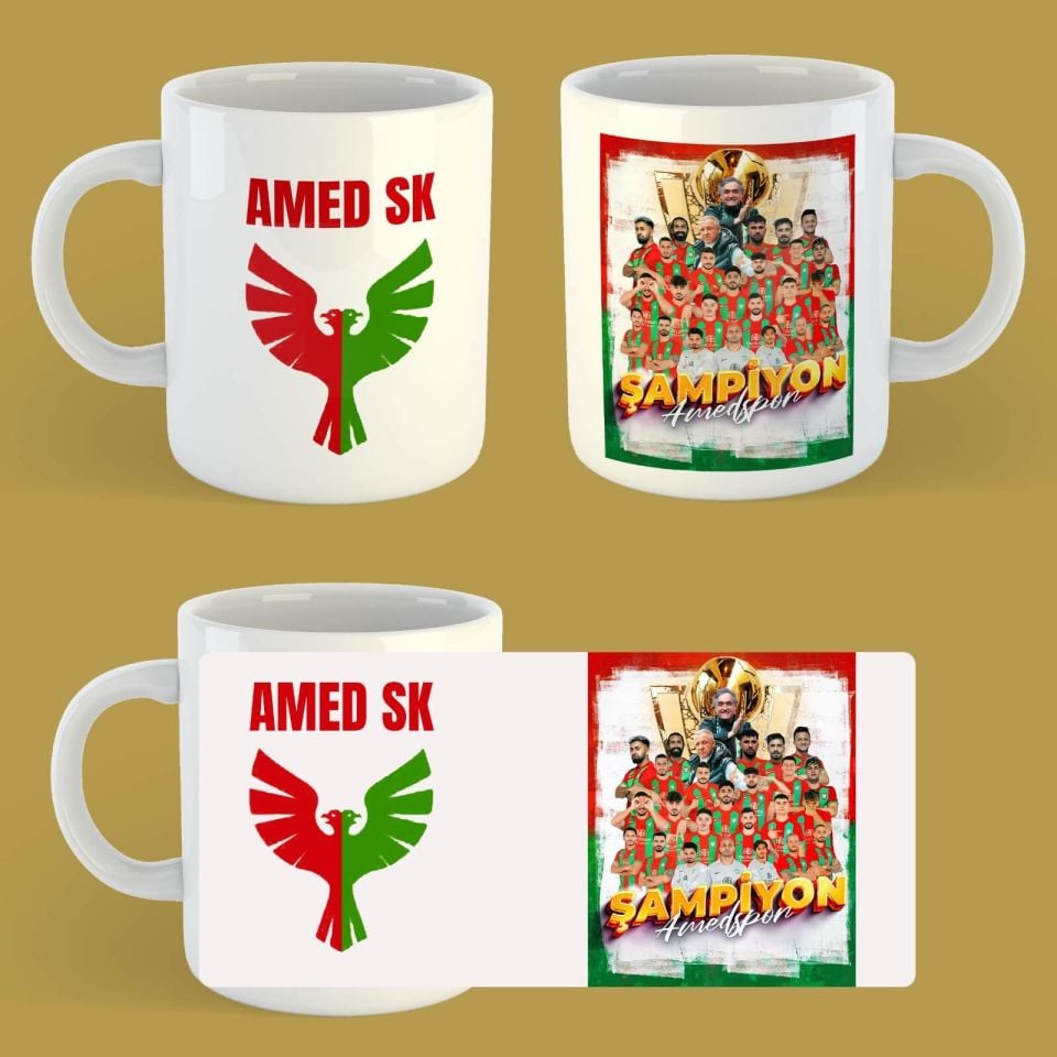 Amedspor Şampiyon Porselen Kupa Bardak - Amed Spor Kupası