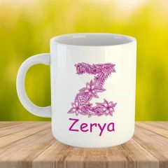 Kişiye Özel İsimli Harf Porselen Kupa Bardak - Harf Kupasi