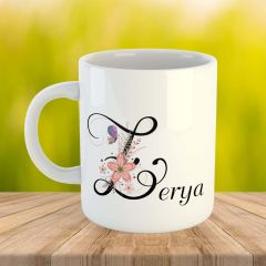 Kişiye Özel İsimli Harf Porselen Kupa Bardak - Harf Kupası