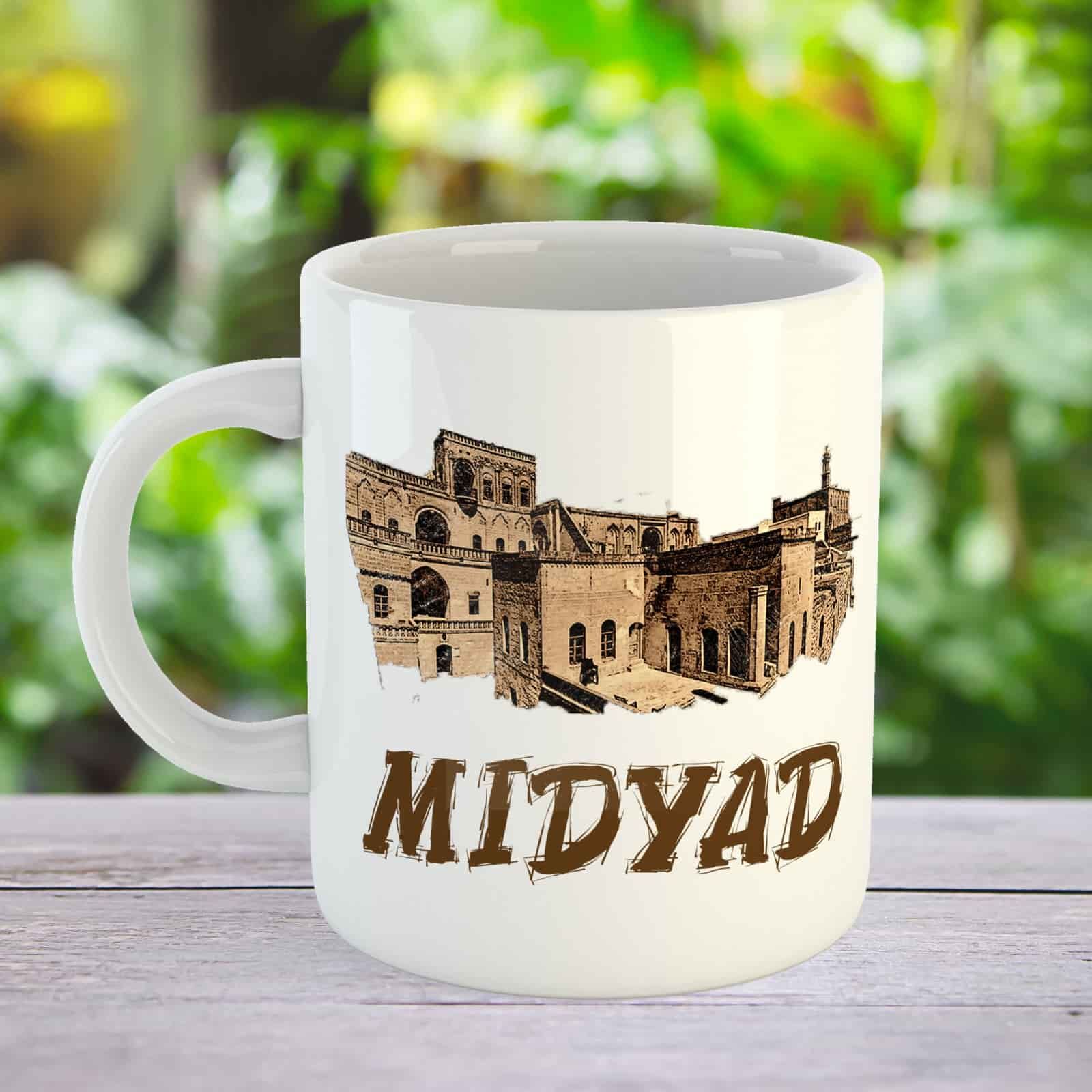 Midyad Tasarımlı Porselen Kupa Bardak - Midyad Kupası