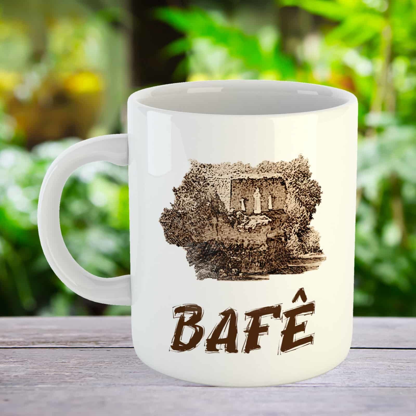 Bafê Tasarımlı Porselen Kupa Bardak - Bafê Kupası