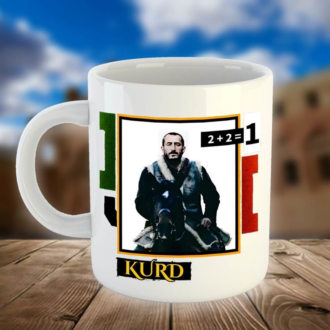 Qazi Muhammed Resimli Porselen Kupa Bardak - Qazi Muhammed Kupası