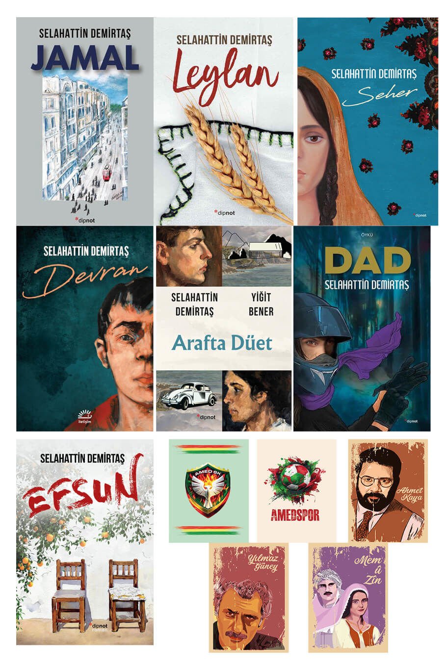 Selahattin Demirtaş Tüm Roman ve Hikayeleri - Arafta Düet - Leylan - Efsun - Devran - Seher - Devran - Jamal - Amedspor Not Defterli Seti