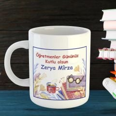 İsme Özel Öğretmenler Günü Kupası - Öğretmenler Gününüz Kutlu Olsun Kupa Bardak