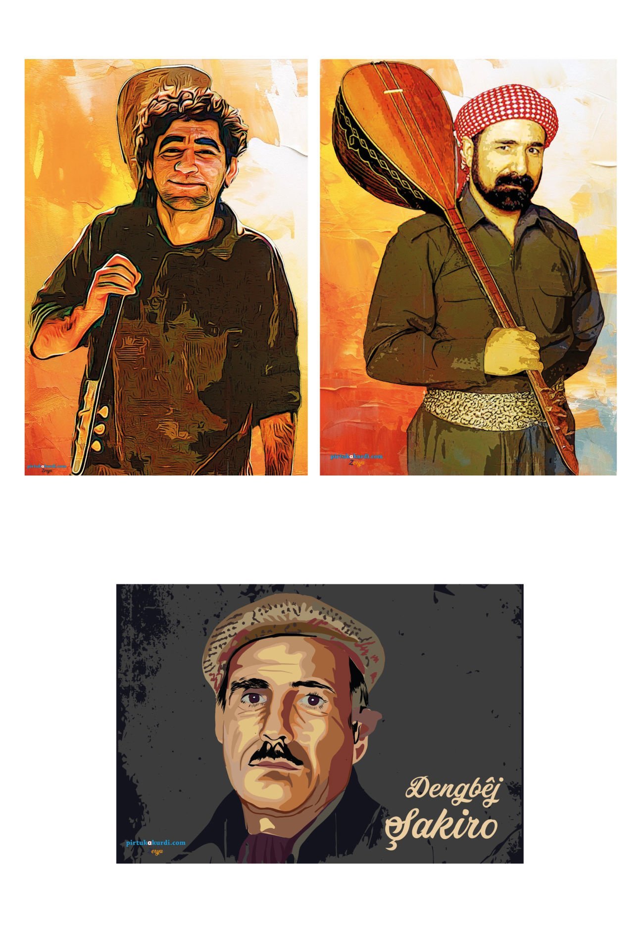Postera Şivan Perwer - Dengbêj Şakiro - Ciwan Haco Posterleri (3 POSTER)