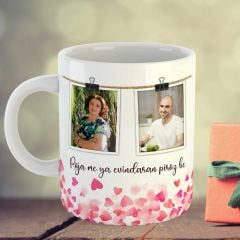 Kişiye Özel Resimli Kürtçe Porselen Kupa - Roja Me Ya Evîndaran Piroz Be