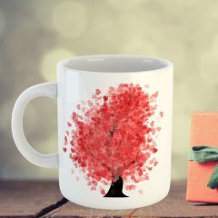 Sevgililer Gününe Özel Porselen Kupa - Kalpli Ağaç