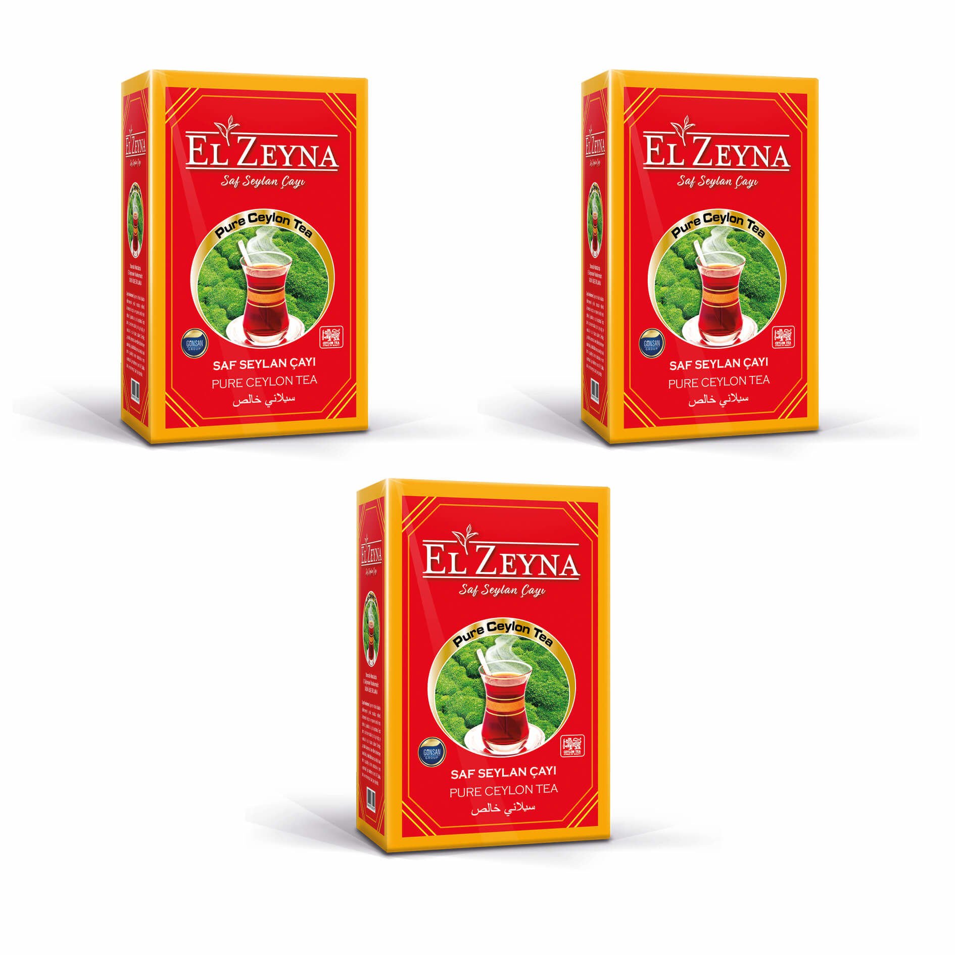 El Zeyna Siyah Seylan Barut Kaçak Çayı (3 PAKET - 2700 gr)