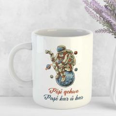 Pêşî Qehwe Paşê Kar Û Bar - Kürtçe Temalı Özel Porselen Kupa