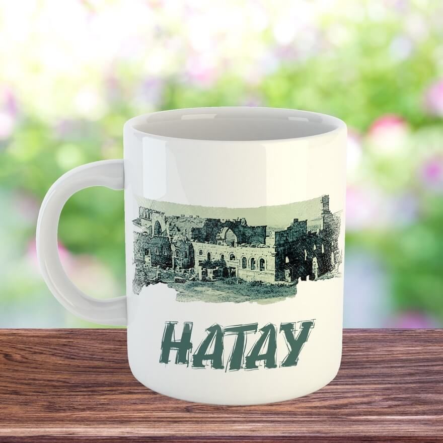 Hatay Tasarımlı Porselen Kupa Bardak - Hatay Kupası