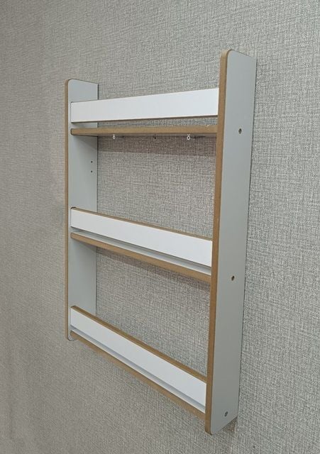 İsme Özel Montessori Çocuk Bebek Odası Kitaplığı - 80*60 cm Beyaz Renk Kitaplık