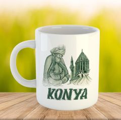 Konya Tasarımlı Porselen Kupa Bardak - Konya Kupası