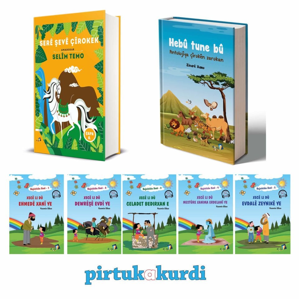 Kürtçe Masal ve Hikayeler Seti - Serê Şevê Çirokek - Hebû Tune Bû (Ciltli)