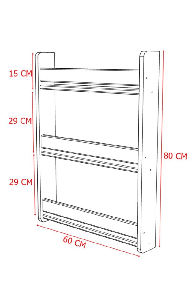 İsme Özel Kürtçe Çocuk Kitaplı Montessori Çocuk Bebek Odası Kitaplığı - 80*60 cm Ceviz Renk Kitaplık (DOLU-BÜYÜK SET)