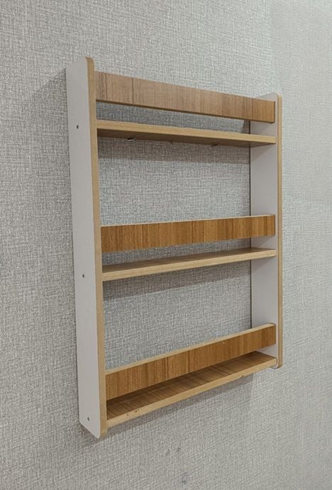 Kürtçe İsme Özel Montessori Çocuk Bebek Odası Kitaplığı - 80*60 cm Ceviz Renk Kitaplık