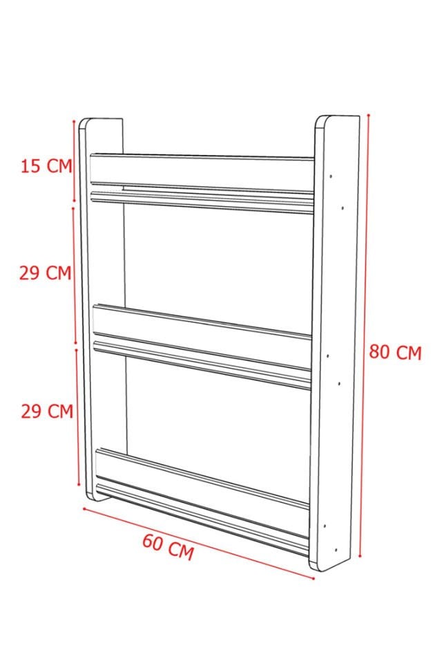 İsme Özel Kürtçe Çocuk Kitaplı Montessori Çocuk Bebek Odası Kitaplığı - 80*60 cm Ceviz Renk Kitaplık  (KİTAPLI BÜYÜK SET)