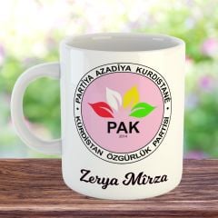 Kişiye Özel PAK Tasarımlı Porselen Kupa Bardak - İsme Özel Pak Kupası