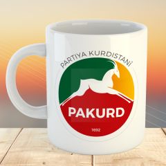 PAKURD Tasarımlı Porselen Kupa Bardak - Partîya Kurdistanî Kupası
