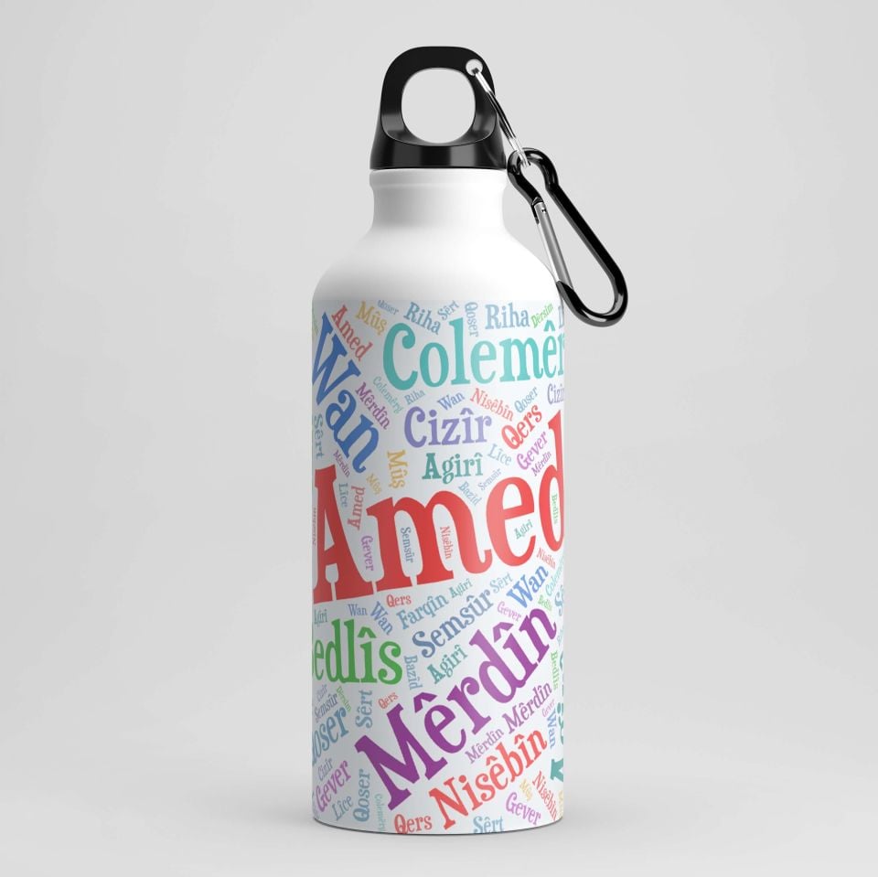 Kürt Şehir İsimleri Tasarımlı Kancalı Matara