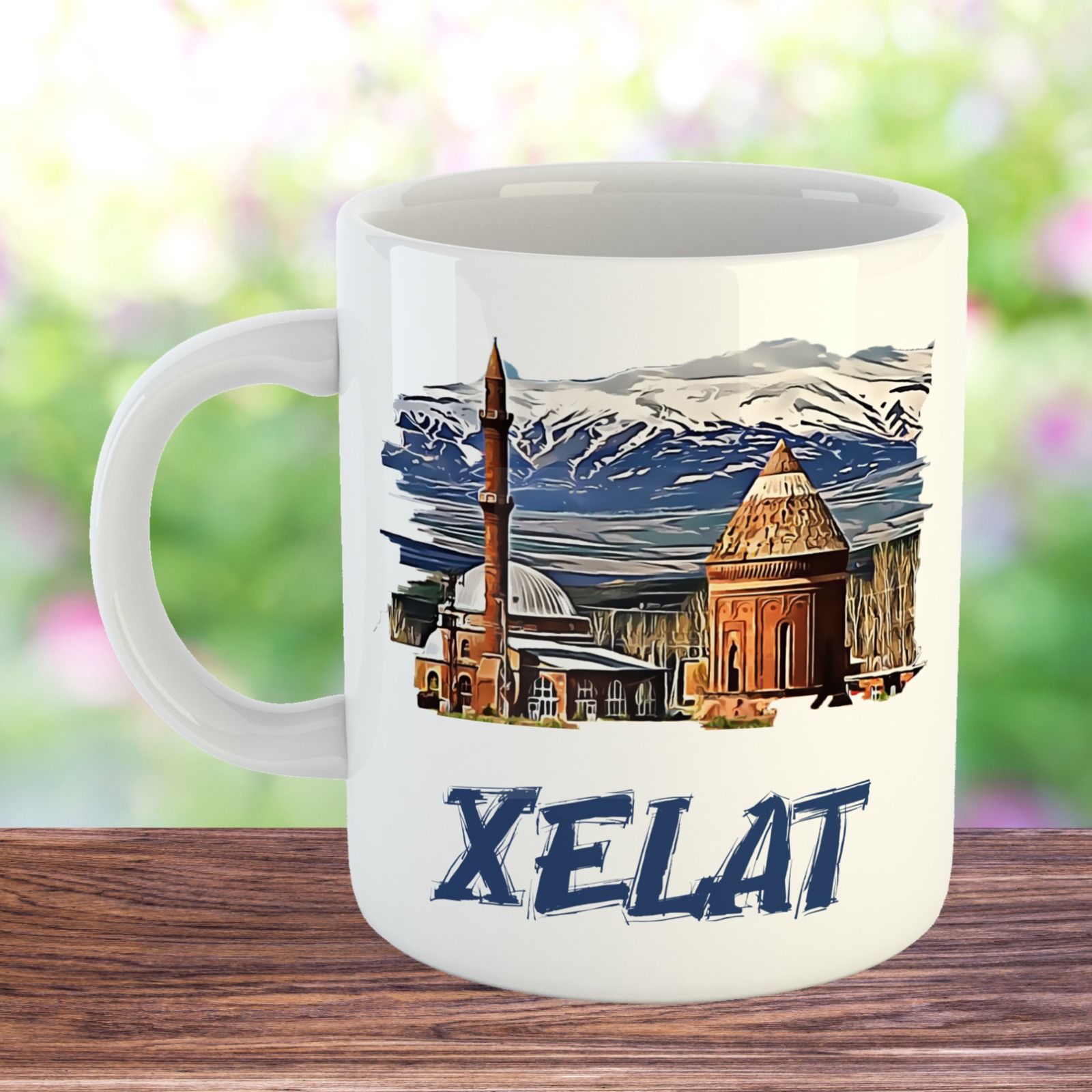 Xelat Porselen Kupa Bardak - Ahlat Kupası