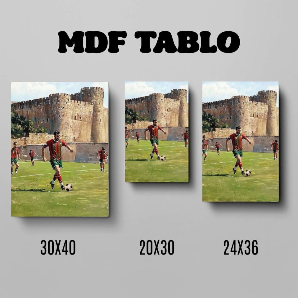 Amedspor Sur Tasarımlı Duvar Dekoratif Mdf Ahşap Retro Poster Tablo