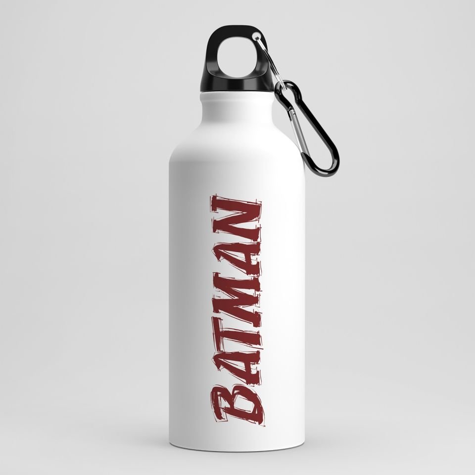 Batman Yazılı Kancalı Matara - Batman Şehri Tasarımlı Matara