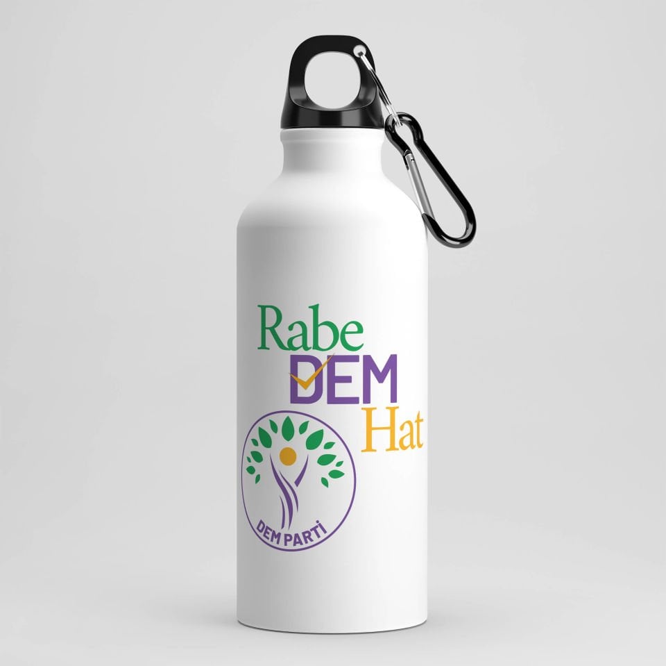 Rabe Dem Hat Tasarımlı Kancalı Matara - Dem Parti Tasarımlı Matara