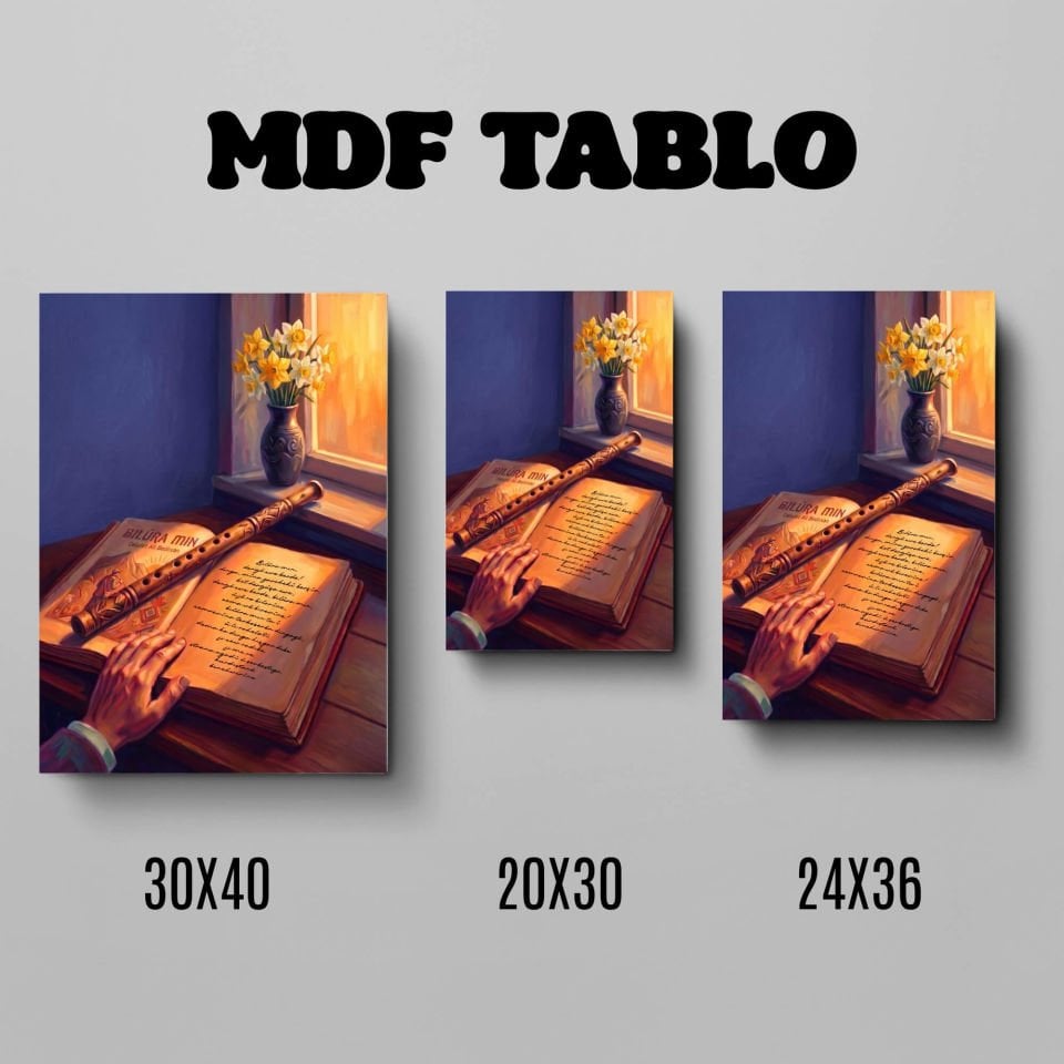 Celadet Ali Bedirxan Bilûra Min Tasarımlı Duvar Dekoratif Mdf Ahşap Retro Poster Tablo