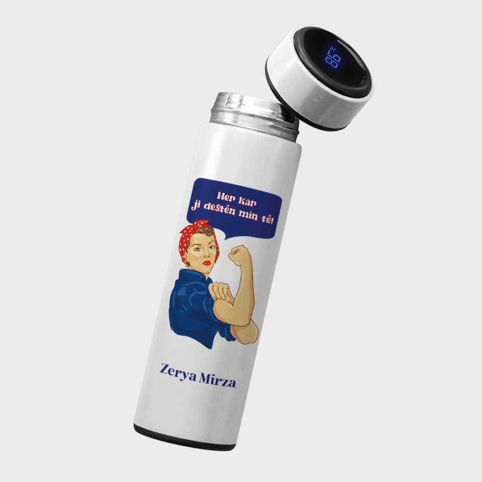 İsme Özel Her Kar Ji Destên Min Tê Kürtçe Termos