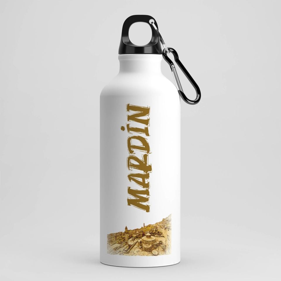 Mardin Resimli Kancalı Matara - Eski Mardin Tasarımlı Matara