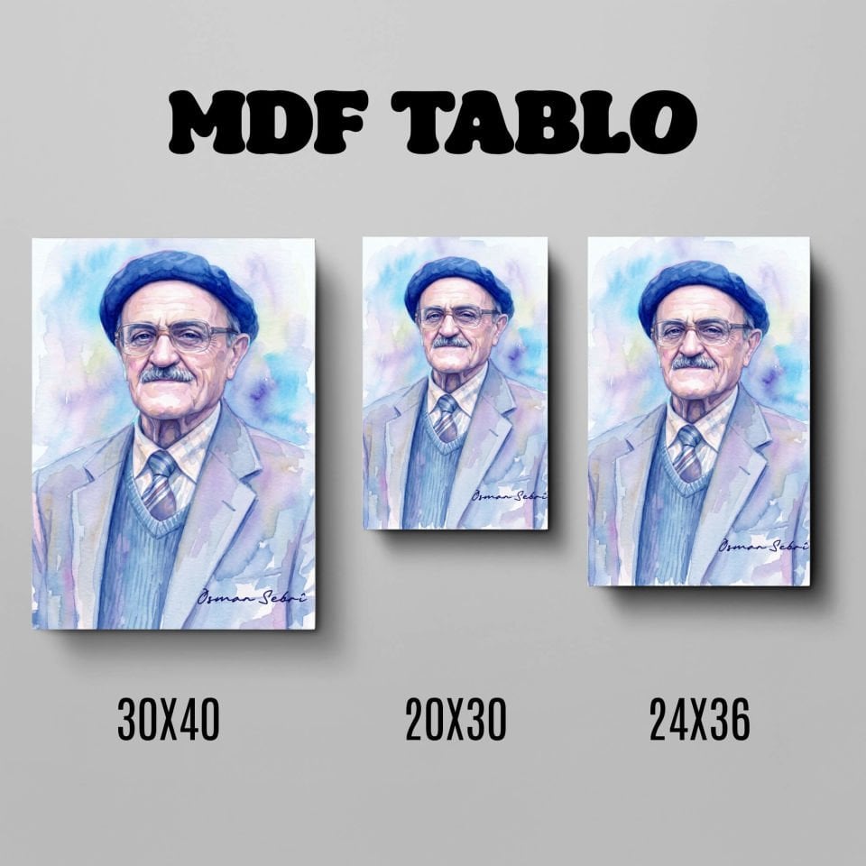 Tabloya Osman Sebri Tasarımlı Duvar Dekoratif Mdf Ahşap Retro Poster Tablo