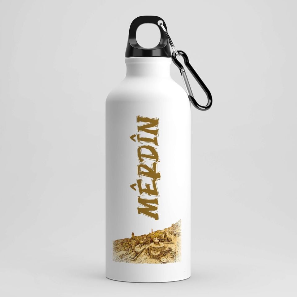 Mêrdîn Tasarımlı Kancalı Matara - Eski Mardin Resimli Matara