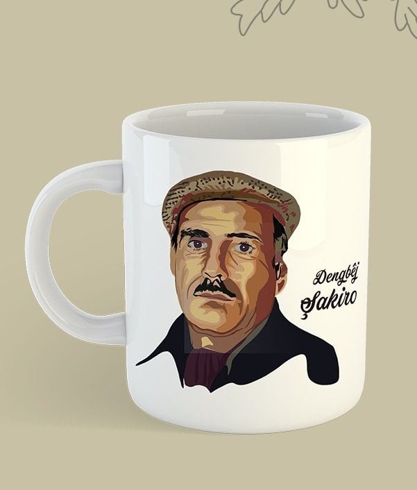 Dengbêj Şakiro Illustrated Porcelain Mug - Dengbêj Şakiro