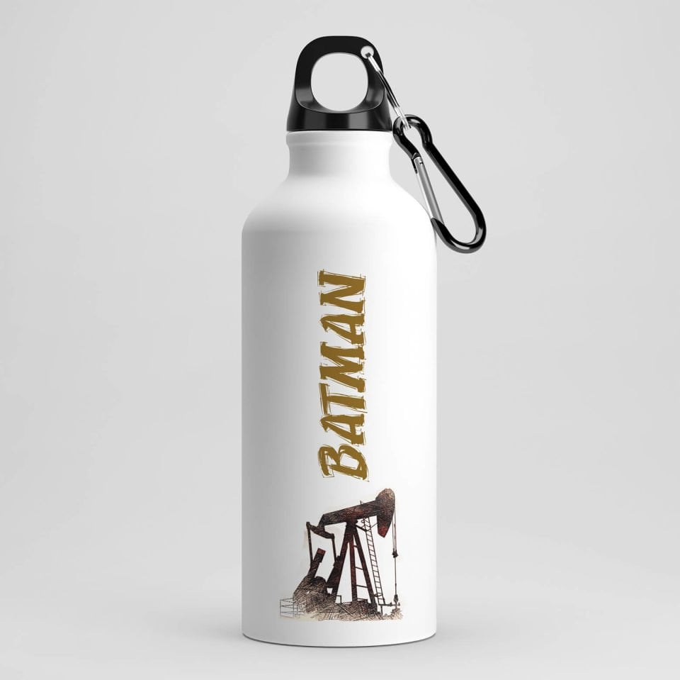 Batman Resimli Kancalı Matara - Batman Şehri Tasarımlı Matara