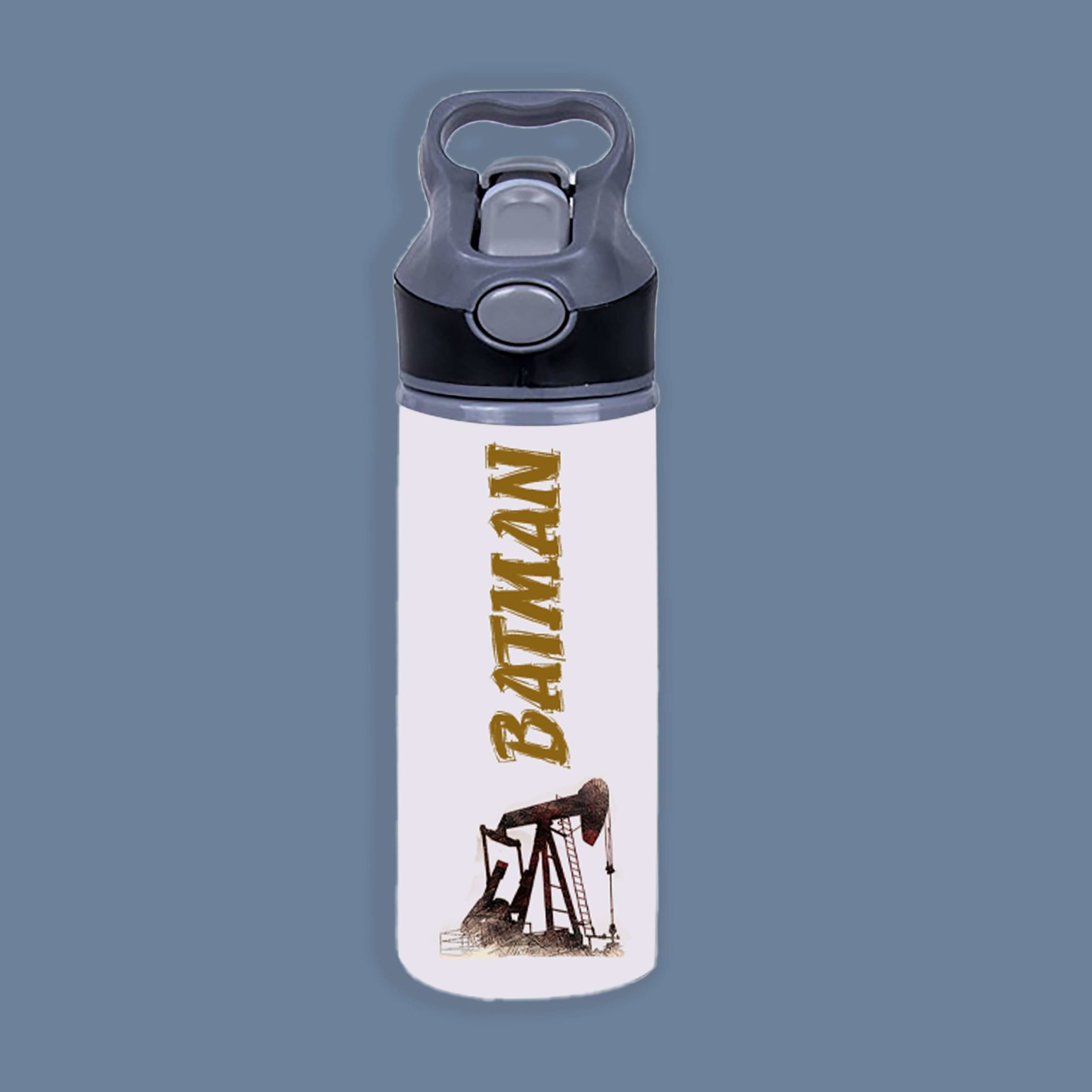 Batman Resimli Pipetli Matara - Batman Şehri Tasarımlı Matara