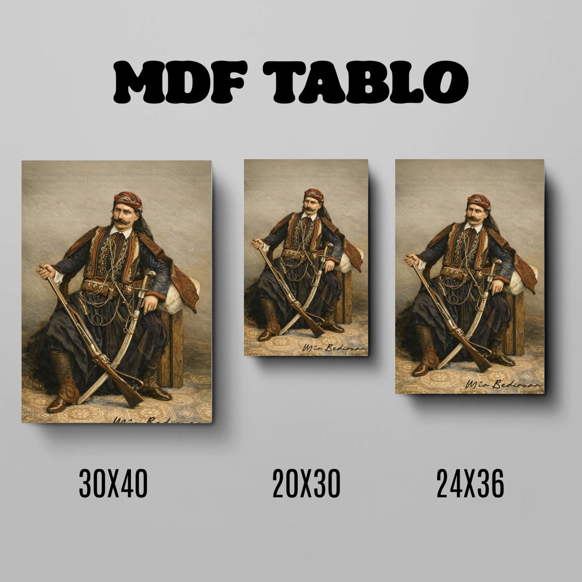 Tabloya Mir Bedirxan Tasarımlı Duvar Dekoratif Mdf Ahşap Retro Poster Tablo