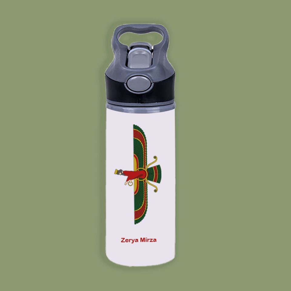 İsme Özel Ahura Mazda Resimli Pipetli Matara