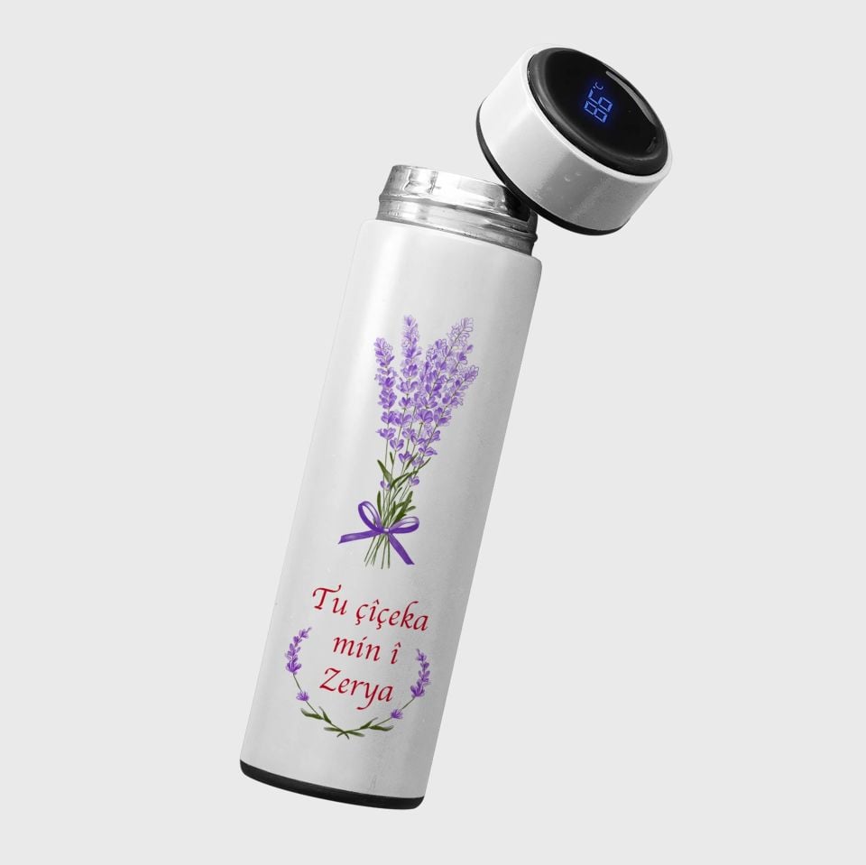 Sevgiliye Özel Kürtçe Termos - İsme Özel Tu Çîçeka min î Termosu