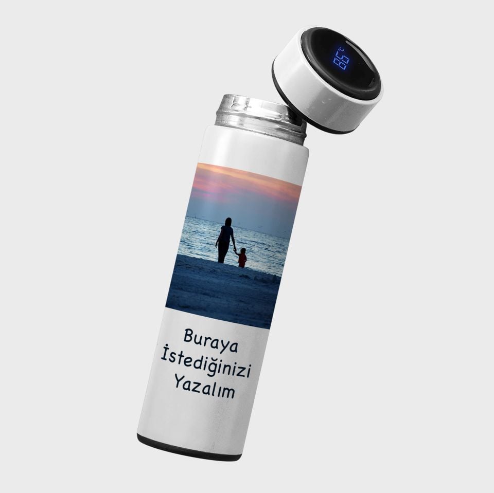 Kişiye Özel Foto Bastırmalı ve Özel Notlu Çelik Termos - Resimli Notlu Termos