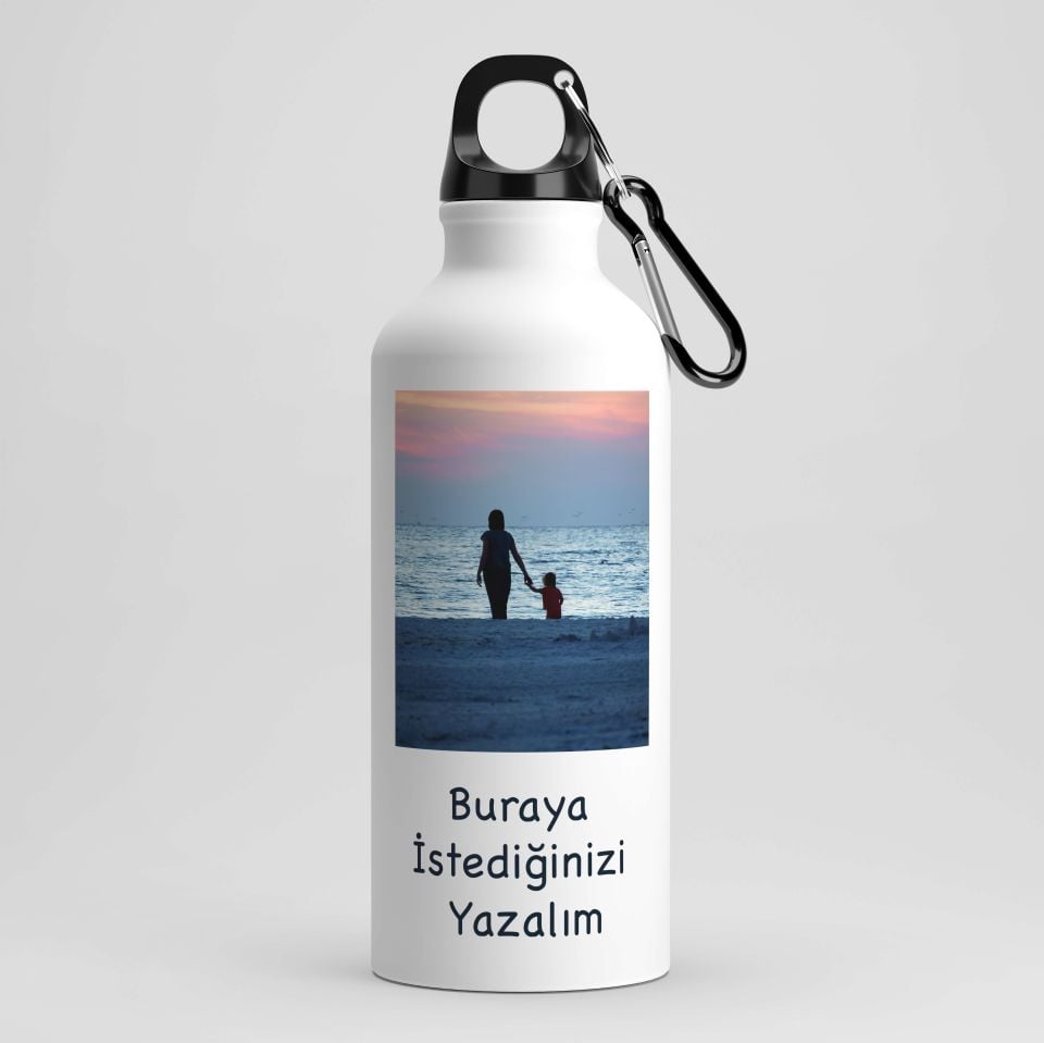 Kişiye Özel Foto Bastırmalı ve Notlu Kancalı Matara - Resimli Matara