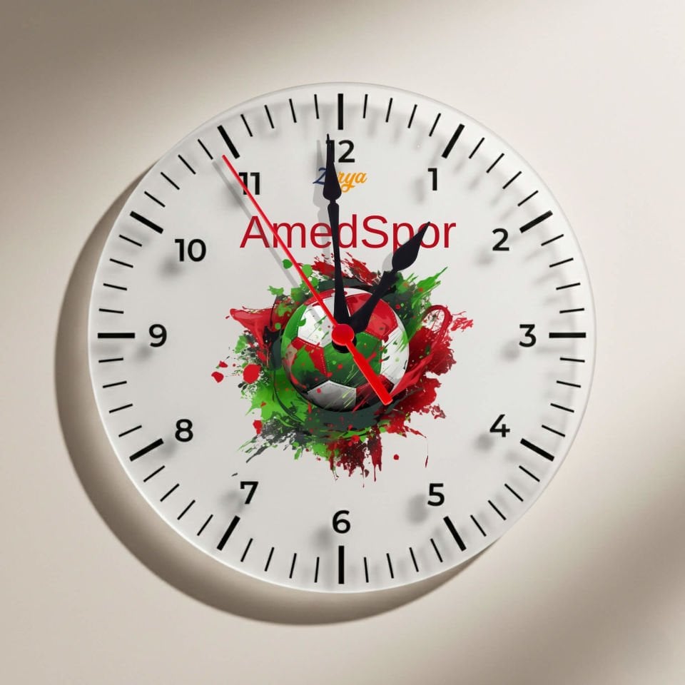 Amedspor Futbol Topu Temalı Duvar Saati - Amed Spor Saati