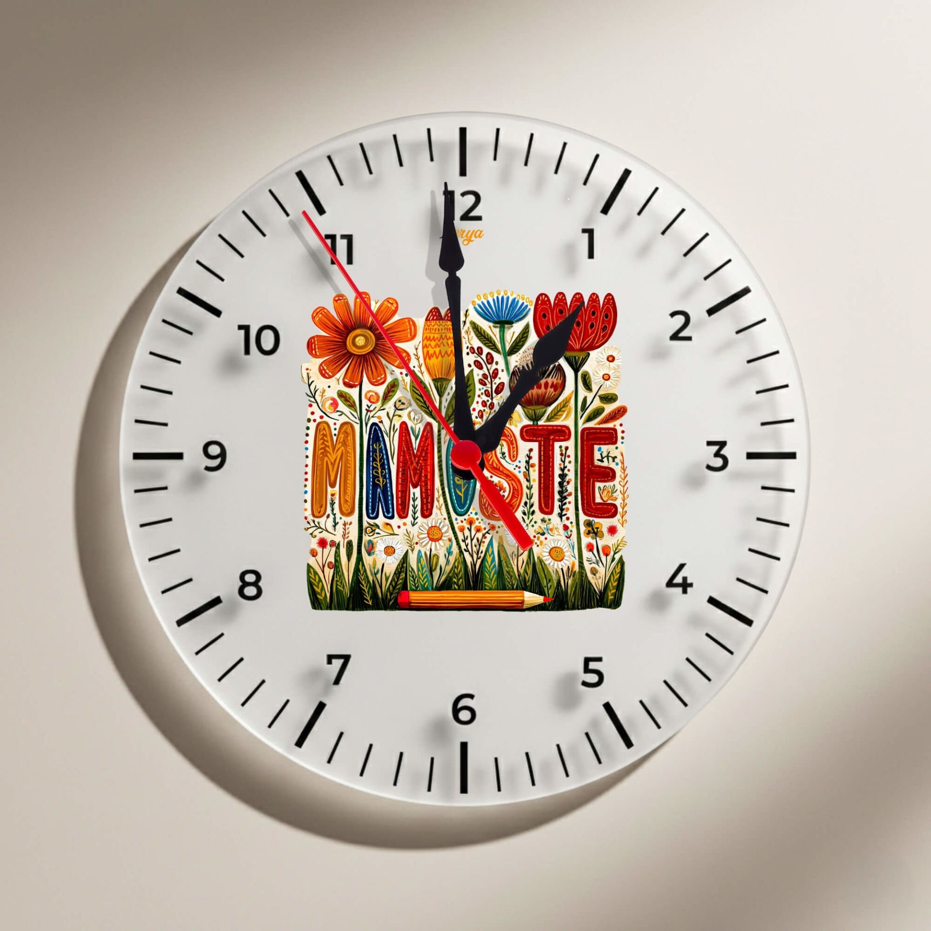 Öğretmenlere Özel Kürtçe Mamoste Yazılı Duvar Saati