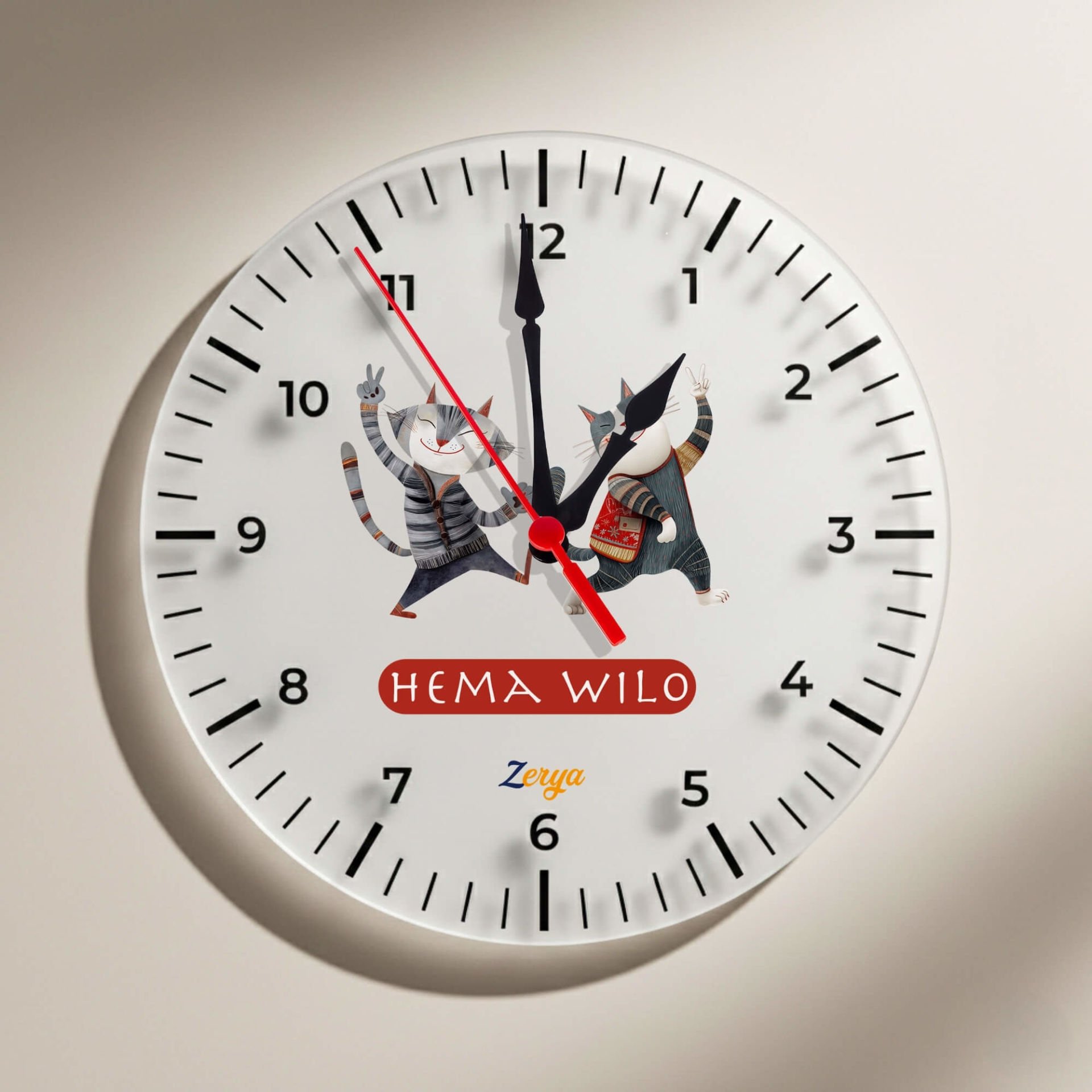 Kürtçe Hema Wilo Yazılı Duvar Saati